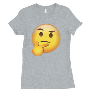 Emoji-Thinking Womens Helpful Special Silly Halloween T-Shirt Gift