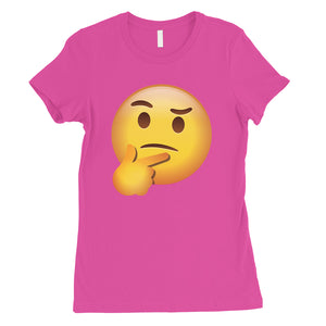 Emoji-Thinking Womens Helpful Special Silly Halloween T-Shirt Gift