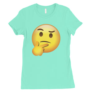 Emoji-Thinking Womens Helpful Special Silly Halloween T-Shirt Gift