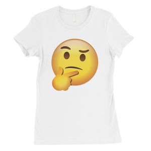 Emoji-Thinking Womens Helpful Special Silly Halloween T-Shirt Gift