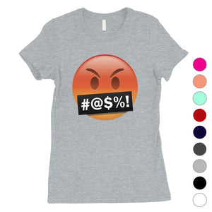 Emoji-Angry Womens Bad Mad Unhappy Silly Emotional T-Shirt Gag Gift