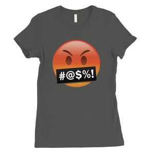 Emoji-Angry Womens Bad Mad Unhappy Silly Emotional T-Shirt Gag Gift