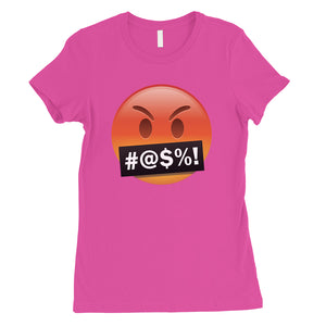 Emoji-Angry Womens Bad Mad Unhappy Silly Emotional T-Shirt Gag Gift