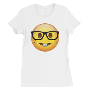 Emoji-Nerd Womens Adorable Great Thoughtful Funny T-Shirt Costume