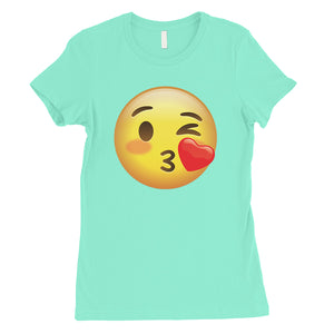 Emoji-Wink Kiss Womens Fun Awesome Creative T-Shirt Friend Gift