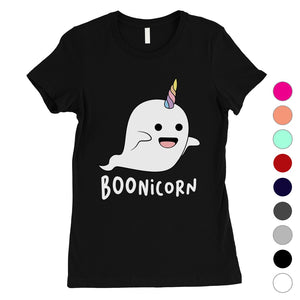 Boonicorn Cute Halloween Costume Funny Ghost Unicorn Womens T-Shirt