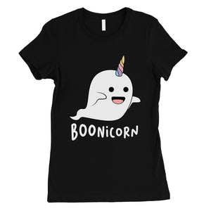 Boonicorn Cute Halloween Costume Funny Ghost Unicorn Womens T-Shirt