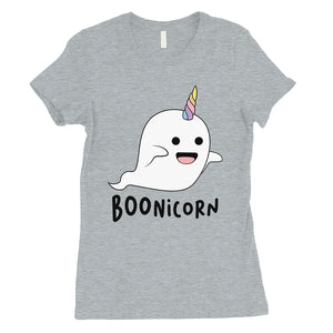 Boonicorn Cute Halloween Costume Funny Ghost Unicorn Womens T-Shirt