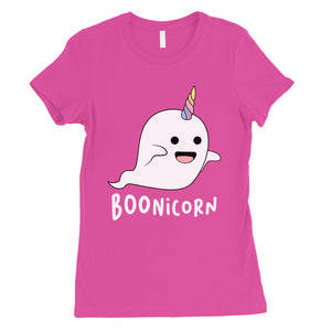 Boonicorn Cute Halloween Costume Funny Ghost Unicorn Womens T-Shirt