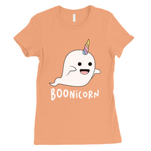 Boonicorn Cute Halloween Costume Funny Ghost Unicorn Womens T-Shirt