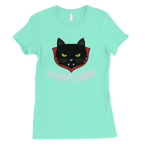 Vampurrr Funny Halloween Costume Cute Graphic Design Womens T-Shirt