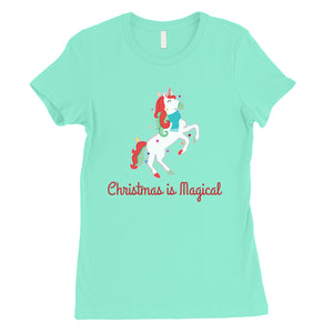 Christmas Magical Unicorn Womens Shirt