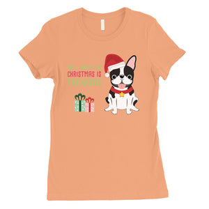 Christmas Frenchie Present Womens Shirt