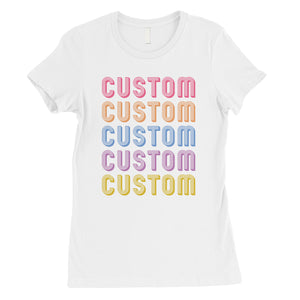 Colorful Multiline Text Bright Retro Womens Personalized T-Shirt