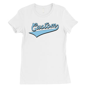 Blue College Swoosh Great Womens Personalized T-Shirt Friend Gift