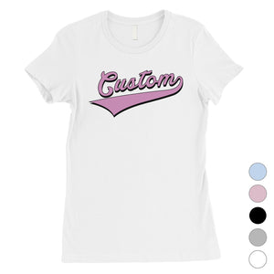 Purple College Swoosh Colorful Sweet Womens Personalized T-Shirt