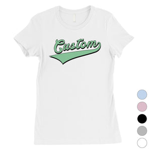 Green College Swoosh Bold Womens Personalized T-Shirt Friend Gift