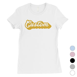 Yellow Pop Up Text Groovy Retro Cool Womens Personalized T-Shirt