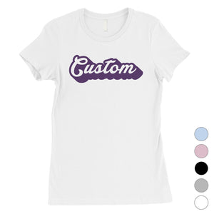 Purple Pop Up Text Trendy Cool Womens Personalized T-Shirt Gift