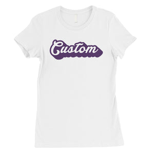 Purple Pop Up Text Trendy Cool Womens Personalized T-Shirt Gift