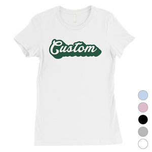 Green Pop Up Text Retro Cool Sporty Womens Personalized T-Shirt