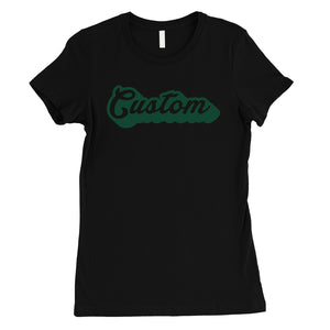 Green Pop Up Text Retro Cool Sporty Womens Personalized T-Shirt