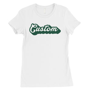 Green Pop Up Text Retro Cool Sporty Womens Personalized T-Shirt