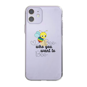 LGBT Bee Who Rainbow Clear Phone Case