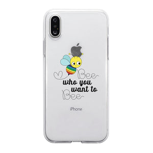 LGBT Bee Who Rainbow Clear Phone Case