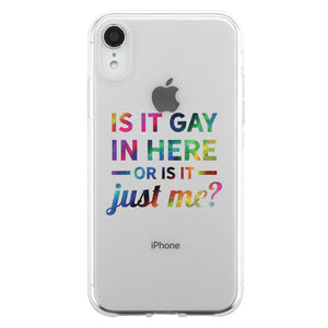 LGBT Gay In Here Rainbow Clear Phone Case