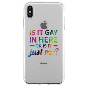 LGBT Gay In Here Rainbow Clear Phone Case