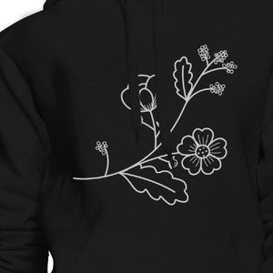 Flower Unisex Hoodie Lovely Flower Design Roundneck Pullover Fleece - 365INLOVE