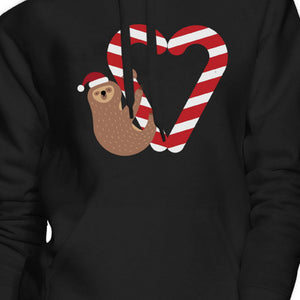 Candy Cane Sloth Christmas Hoodie Holiday Unisex Hooded Sweatshirt - 365INLOVE