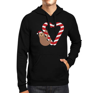 Candy Cane Sloth Christmas Hoodie Holiday Unisex Hooded Sweatshirt - 365INLOVE