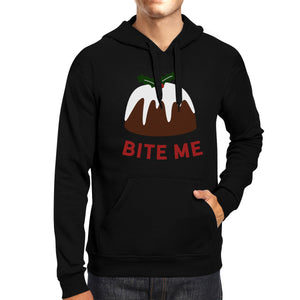 Bite Me Christmas Hoodie Cute Holiday Hooded Pullover Fleece - 365INLOVE