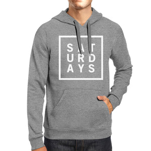 Saturdays Unisex Heather Gray Hoodie Simple Typography Gift Ideas - 365INLOVE