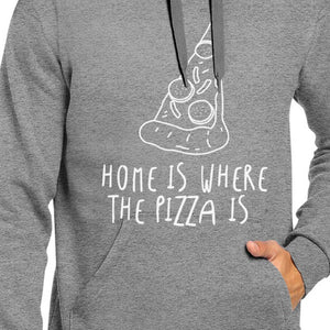 Home Where Pizza Unisex Gray Hoodie Cute Graphic For Pizza Lovers - 365INLOVE