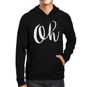 Oh Black Hoodie Pullover Fleece Typographic Christmas Gifts - 365INLOVE