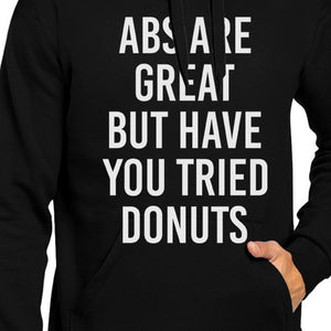 Abs Are Great But Black Hoodie Pullover Fleece Work Out Funny Quote - 365INLOVE