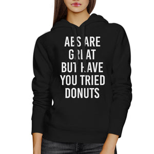 Abs Are Great But Black Hoodie Pullover Fleece Work Out Funny Quote - 365INLOVE