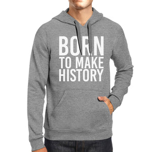 Born To Make History Unisex Heather Grey Hoodie Yuri On Ice Quote - 365INLOVE