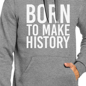 Born To Make History Unisex Heather Grey Hoodie Yuri On Ice Quote - 365INLOVE