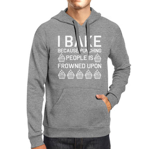 I Bake Because Unisex Heather Grey Hoodie Funny Quote  Gift Ideas - 365INLOVE