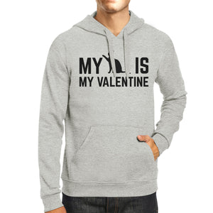 My Cat My Valentine Unisex Grey Hoodie Funny Graphic For Cat Lover - 365INLOVE