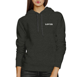 Lover Unisex Gray Trendy Graphic Hoodie Simple Typography Gift - 365INLOVE