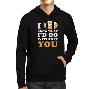 I Doughnut Know Unisex Black Graphic Hoodie Cute Design Fleece - 365INLOVE