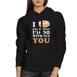 I Doughnut Know Unisex Black Graphic Hoodie Cute Design Fleece - 365INLOVE