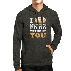 I Doughnut Know Unisex Dark Grey Cute Hoodie Fleece Simple Design - 365INLOVE