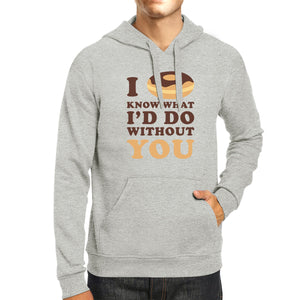 I Doughnut Know Unisex Grey Graphic Hoodie Unique Design Pullover - 365INLOVE