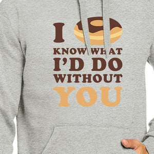 I Doughnut Know Unisex Grey Graphic Hoodie Unique Design Pullover - 365INLOVE